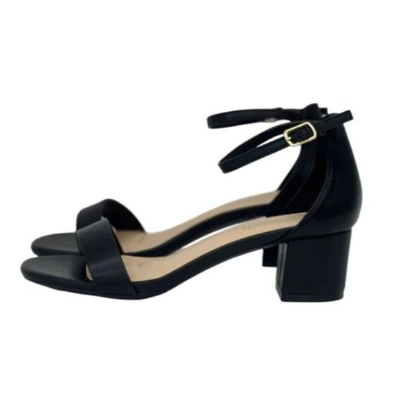 DE BLOSSOM / Annie-50/ Black / Block Heel / Open-Toe Sandals / With Ankle Strap - Picture 2 of 7
